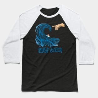 Surf Creation Michelangelo Big Blue Wave Baseball T-Shirt